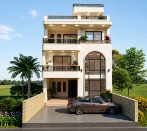 Classical 3D architectural design of Chobar project by ST Builders.