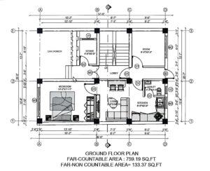 Residential architectural floor plan designed by ST Builders for a house construction project in Nepal.