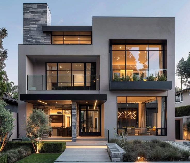 A 2-storey modern house design in Nepal
