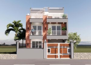 3D architectural render of ST Builders' Palase residential project during the design and planning phase.