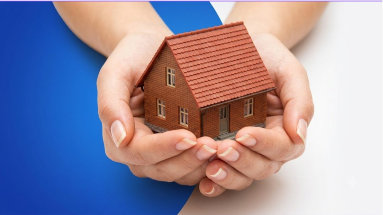 A person’s hands gently holding a small model house, representing residential construction planning.