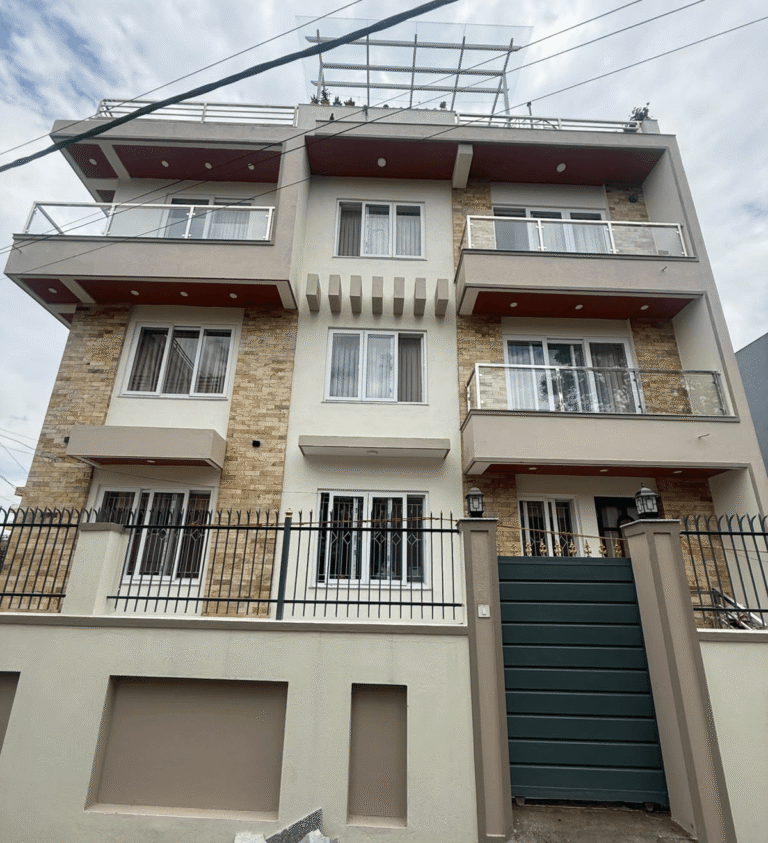 Modern residential building completed by ST Builders in Hattiban, Lalitpur.