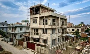 Finishing work of a residential house construction project in Hattiban, Lalitpur by ST Builders.